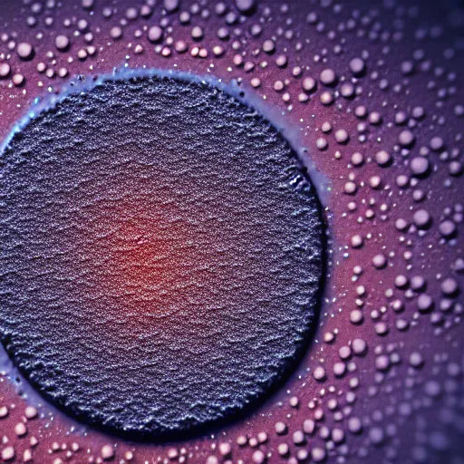 Prompt: close up photo of petri dish with a fungal cultures with little filaments under the microscope, octane render, tilt shift, polaeized light, smooth, ultrasharp focus, unreal engine 5, bokeh background, hyperrealism, vray