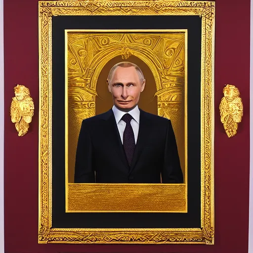 Image similar to vision of ezekiel with vladimir putin, portrait centered