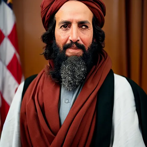 Image similar to 4 k portrait sony a 7 f 2. 8 of nancy pelosi as a taliban leader