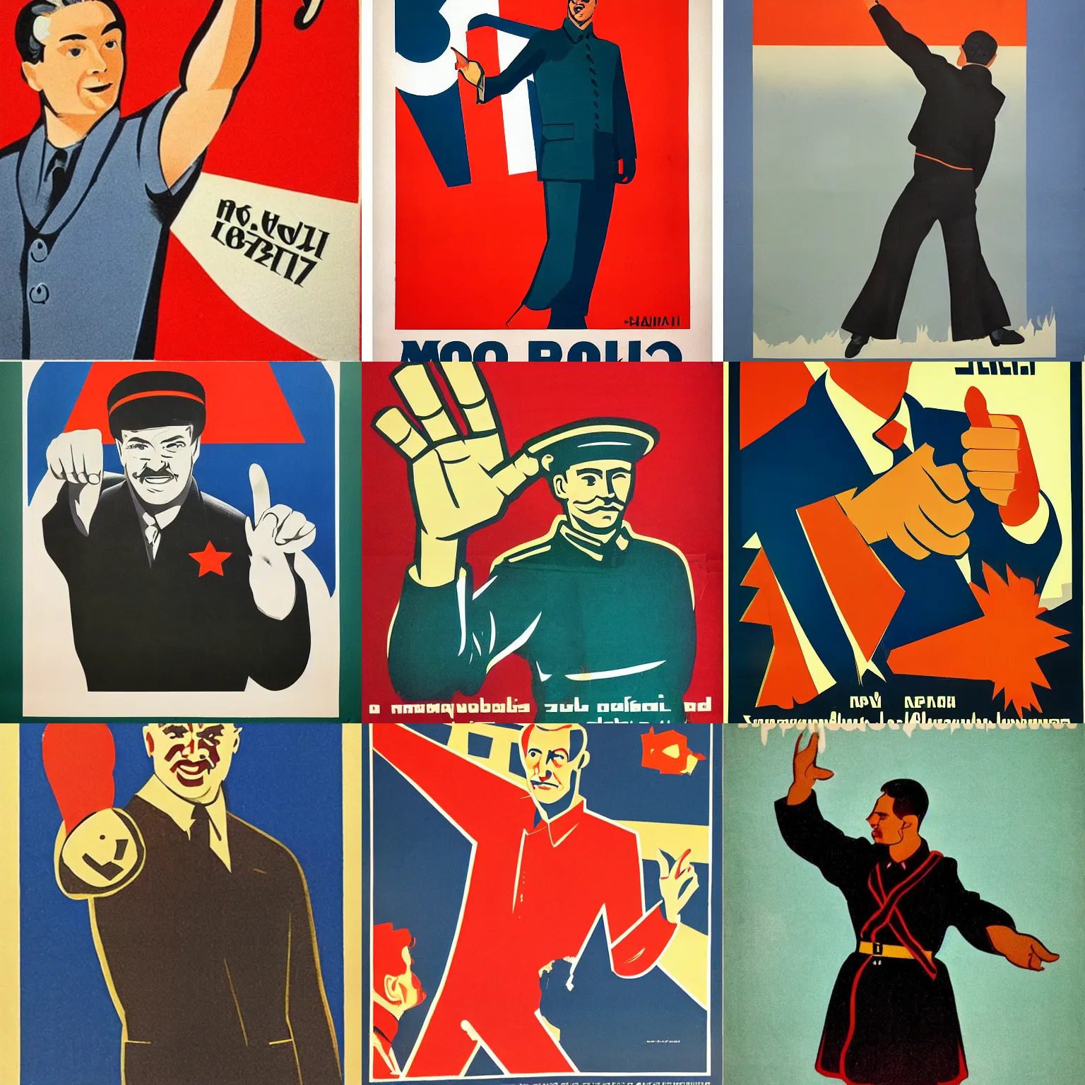 Prompt: a soviet era propaganda poster of a man pointing