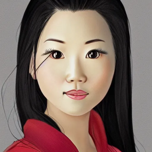 Image similar to realistic photo of mulan, realism, person, high detail, portrait,