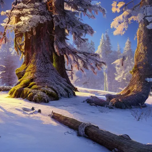 Image similar to a 4 k beautiful scene in early spring showing lively sprigs dslr detailed digital art by ivan shishkin and anton fadeev 4 k hd realism rendered in unreal engine