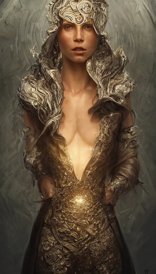 Prompt: thief, fame of thrones, fibonacci, sweat drops, intricate fashion clothing, insane, intricate, highly detailed, surrealistic, digital painting, artstation, concept art, smooth, sharp focus, illustration, Unreal Engine 5, 8K, art by artgerm and greg rutkowski and alphonse mucha