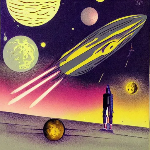 Image similar to Liminal space in outer space by Jack Gaughan