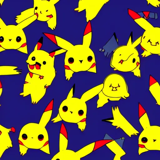Image similar to pikachu repeating pattern , detailed
