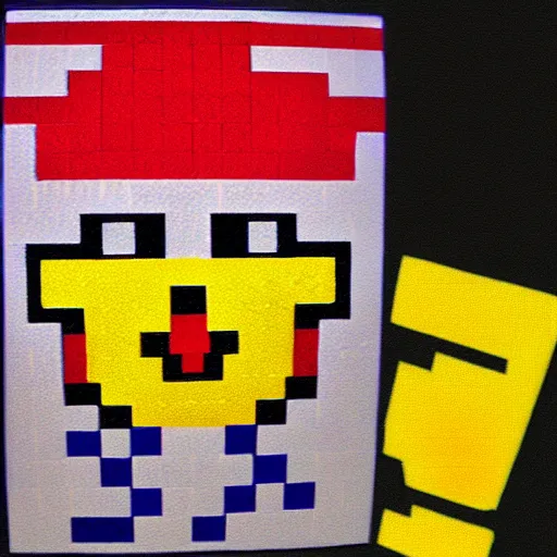 Image similar to pikachu in minecraft