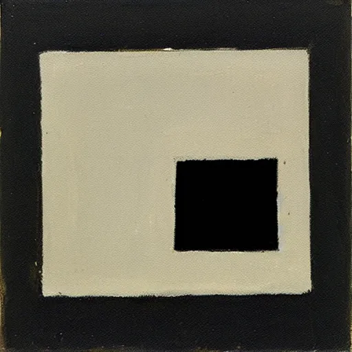 Image similar to a painting of a black square, by Kazimir Malevich