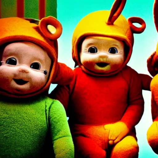 Prompt: teletubbies in swat uniforms