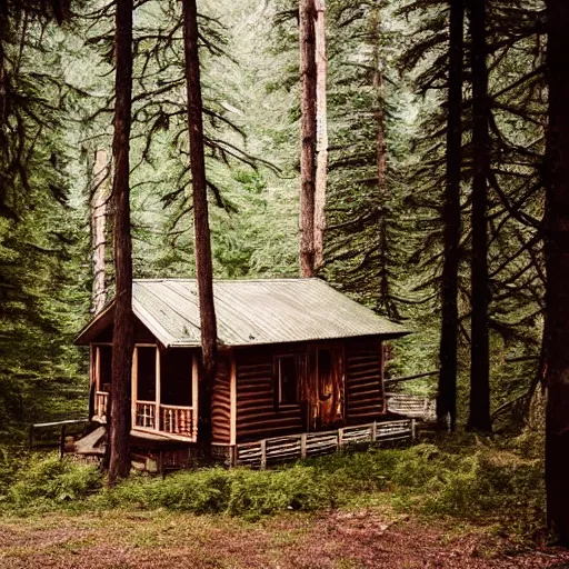 Prompt: a extremly blurry photo of a Eerie cabin in the middle of the woods in the style of old 2000 iphone