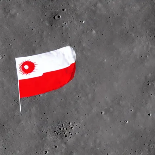 Prompt: indonesian flag on moon