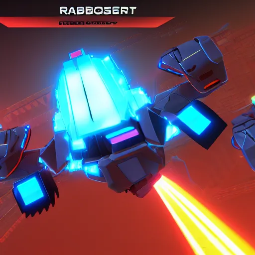 Image similar to screenshot from the game robocraft of a railgun bot, 8 k resolution