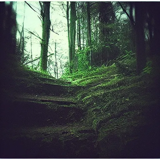 Prompt: “staircase in the middle of the woods, creepy lighting, liminal, photorealistic”