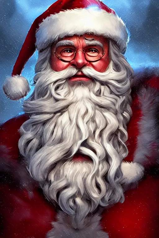 Image similar to portrait, portrait of a Kind Santa Clause, dramatic lighting, cinematic, establishing shot, extremly high detail, photo realistic, cinematic lighting, post processed, concept art, artstation, matte painting, style by eddie mendoza, raphael lacoste, alex ross