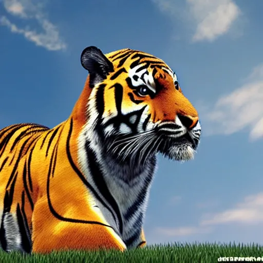 Image similar to A tiger with pegasus wings, 4k, ultra realistic, detailed