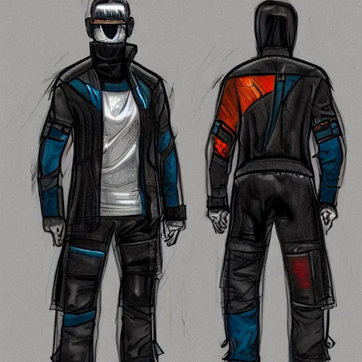 Image similar to cyberpunk jacket sketch