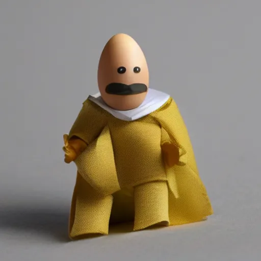Image similar to anthropomorphic egg benedict wearing pope clothes