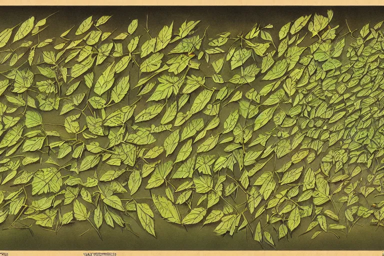 Image similar to high resolution scan of the leaves of an old cursed herbarium, by akira toriyama, by john howe, infographic, textbook, marginalia