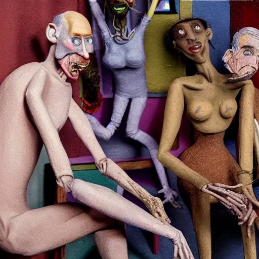 Image similar to mandatory diversity claymation by otto dix, hyperrealistic, masterpiece, aesthetic