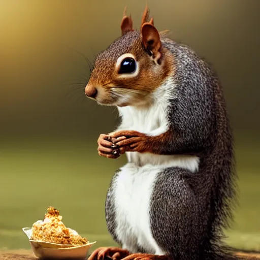 Image similar to photo capturing an extremely distraught squirrel after just dropping his food painted by Mike Winkelmann