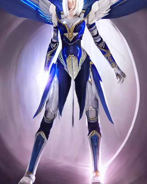 Prompt: perfect white haired attractive egyptian goddess with huge white dove wings, warframe armor, beautiful, symmetric, miley cirus, half asian, pretty face, blue eyes, detailed, scifi platform, laboratory, experiment, 4 k, ultra realistic, epic lighting, android body, illuminated, cinematic, masterpiece, art by akihito tsukushi, voidstar