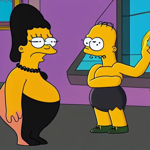 Image similar to kim kardashian in the simpsons super high quality 4k HD