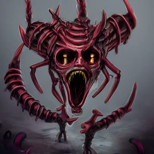 Image similar to Very very very horrific techno demon, top post of all time on /r/ImaginaryMonster subreddit