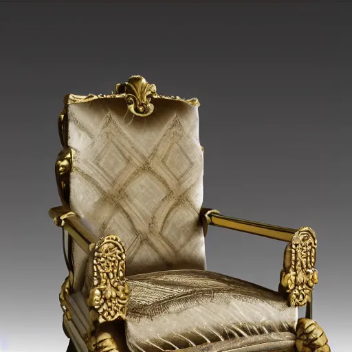 Prompt: art - deco baroque chair, product photo, highly detailed