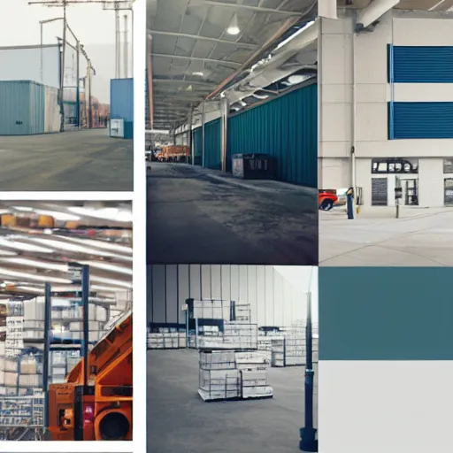 Prompt: inspiration board color palette for branding an industrial logistics facility