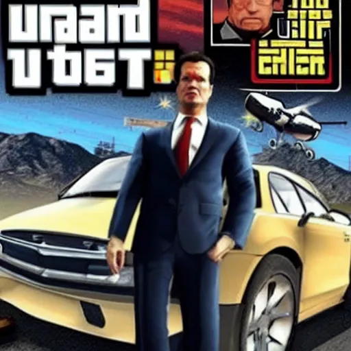 Image similar to mark rutte as grand theft auto v cover art,