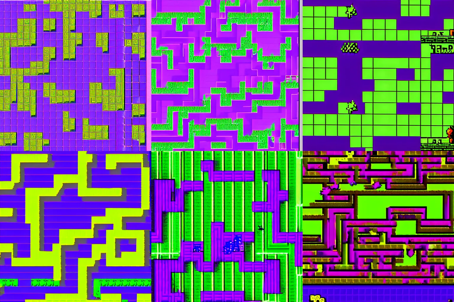 Image similar to purple glitchy maze 8bit video game