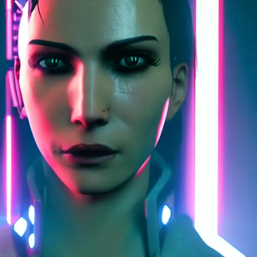 Image similar to female V from Cyberpunk 2077 wearing spiked collar, 4K