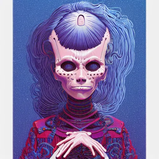 Prompt: original jean giraud digital art painting pastel goth aesthetic, creepy kawaii, highly detailed, highly intricate, tom whalen