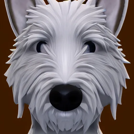 Prompt: detailed close up westie rendered 3 d, ranking number 1 on pixiv in the sims 4