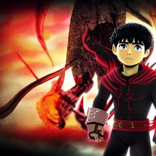 Prompt: guts from berserk in the style of a five year old, cinematic, 8 k