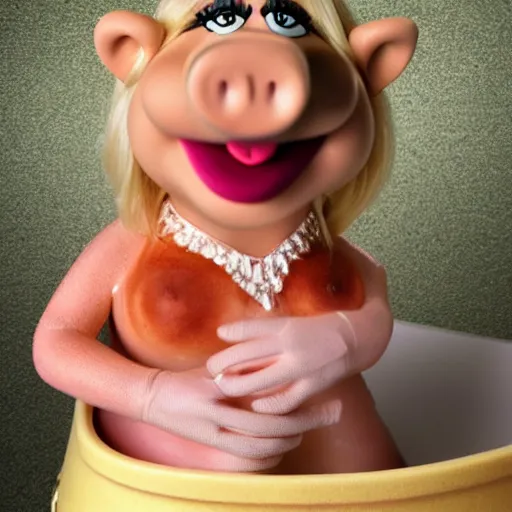 miss piggy drinking