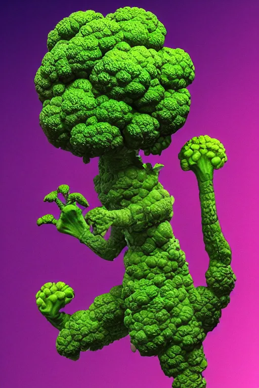 Prompt: a humanoid figure broccoli monster, highly detailed, digital art, sharp focus, ambient lighting, trending on art station