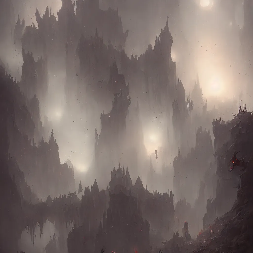 Prompt: devil, scary, magical area, foggy area, by greg rutkowski, sharp focus
