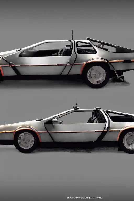 Image similar to new concept for a delorean, cinematic, photoreal, photograph, by red dead redemption 2, by greg rutowski