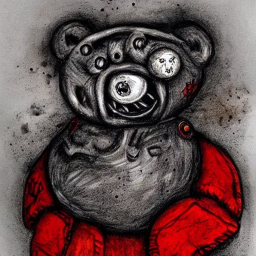 broken teddy bear drawing