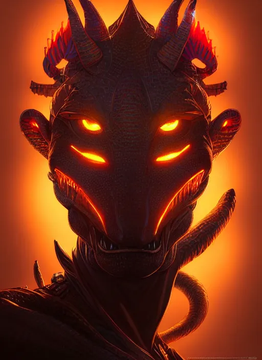 Image similar to portrait of apex legends dragon head, intricate, elegant, glowing lights, highly detailed, digital painting, artstation, glamor pose, concept art, smooth, sharp focus, illustration, art by artgerm and greg rutkowski, artey freytag