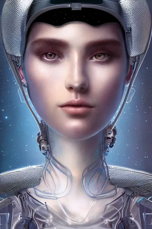 Image similar to a beautiful ultra detailed fine art portrait of a futuristic cyborg wearing a graduation hat, by tom bagshaw and anna dittman, studio lighting, golden ratio composition, 3 5 mm lens, cybernetic scifi, deep depth of field, artstation, 8 k