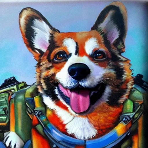 Prompt: a corgi in a war mech, cute, vivid colors, photorealism, happy