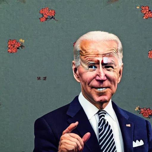 Image similar to Joe Biden, ukiyo-e