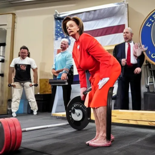 Image similar to nancy pelosi deadlifting 5 0 0 pounds