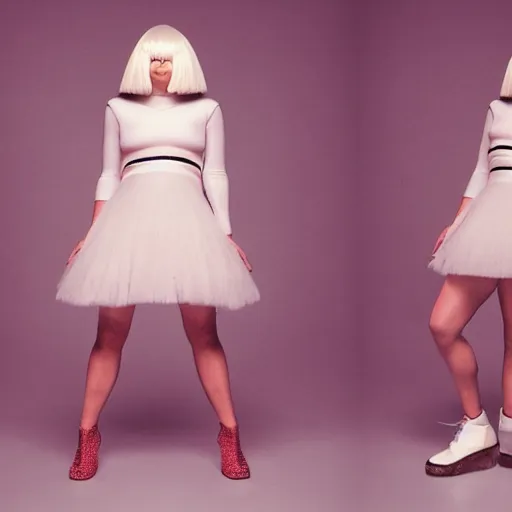 Image similar to Sia Furler photoshoot full body