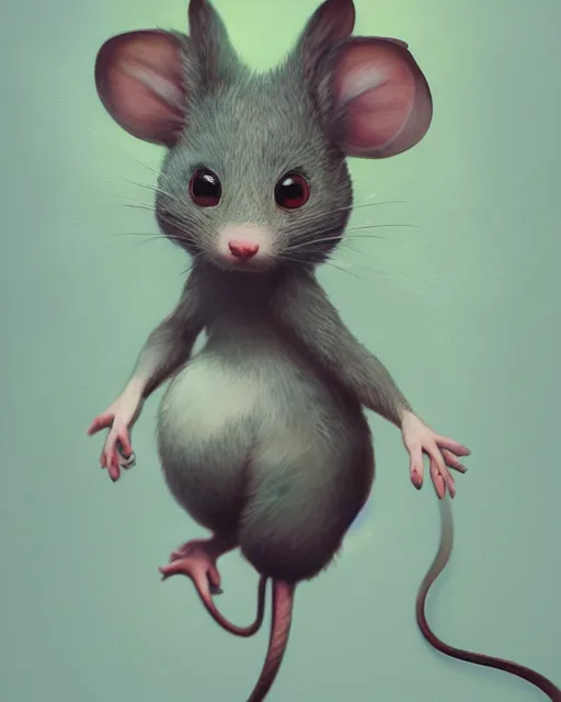 Image similar to a beautiful half body portrait of a cute anthropomorphic humanoid mouse fursona. big eyes. character design by cory loftis, fenghua zhong, ryohei hase, ismail inceoglu and ruan jia. volumetric light, detailed, rendered in octane