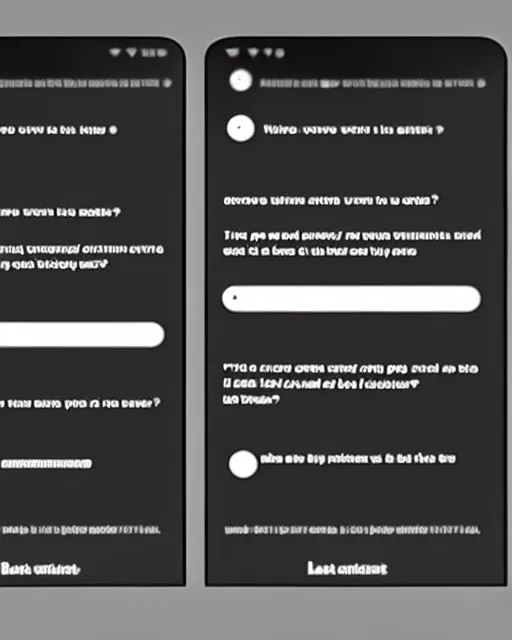 Image similar to a wireframe for a social chat application, black and white user experience