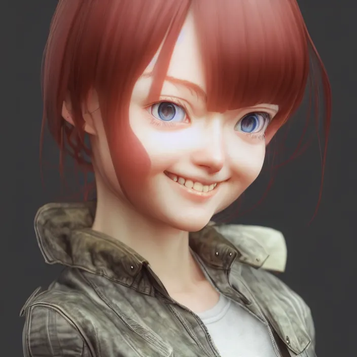 Prompt: portrait of the shy farm girl smiling, by katsuhiro otomo, yoshitaka amano, nico tanigawa, and artgerm rendered with 3 d effect.