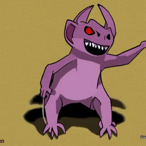 Image similar to mixture between rattata and golem pokemon, rat rock pokemon hybrid, fangs and hardness