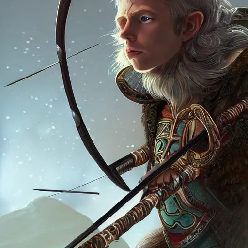 Image similar to mechanical archer, 8 k, highly detailed, realistic, professional art, tolkien style elf, artstation, digital painting, ultra detailed,